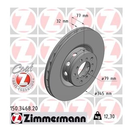 Zimmermann Brake Disc - Standard/Coated, 150346820 150346820